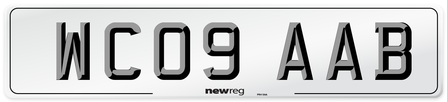 WC09 AAB Number Plate from New Reg